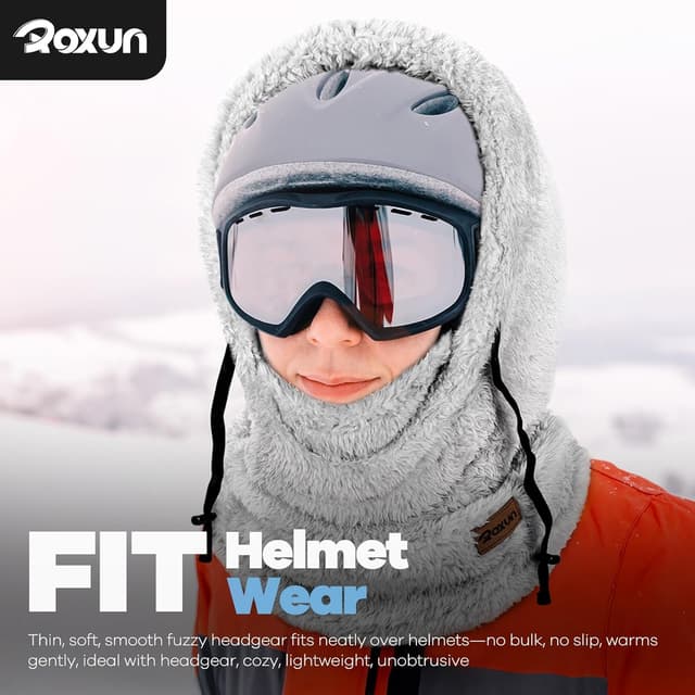 Detalle 2 de ROXUN Ski Mask Fleece Balaclava Windproof Neck Cover 🧣