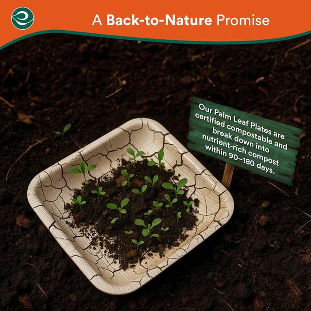 Detalle 2 de ECO SOUL Palm Leaf Plates 25cm square