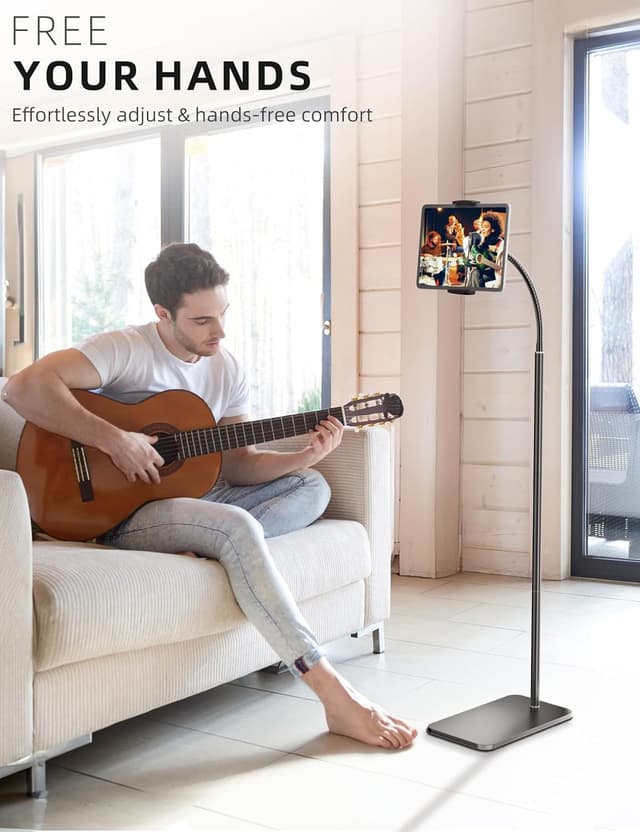 Detalle 2 de LanPavilion adjustable metal iPad stand with flexible gooseneck (4.7–13 inch devices)