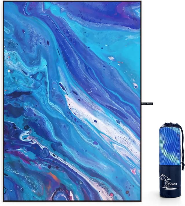 Detalle de OCOOPA Serviette de plage en microfibre 200 x 145 cm, séchage rapide et anti-sable