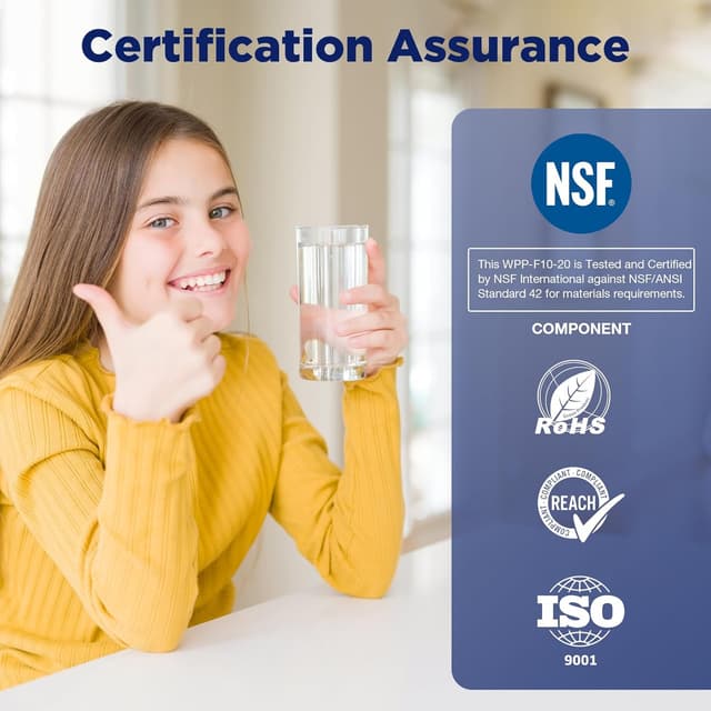 Detalle de Membrane Solutions lot de 6 cartouches de filtre à eau 10 pouces (20 microns) pour sédiments enroulés, compatibles osmose inverse