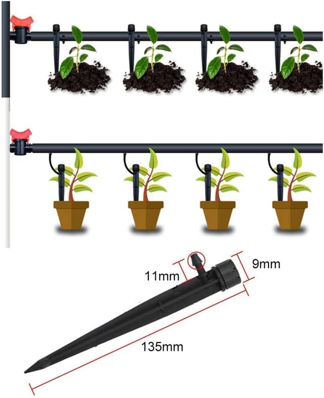 Detalle 2 de Hydrogarden 100 pezzi gocciolatori regolabili con microirrigazione e connettore per tubo 4 mm / 7 mm