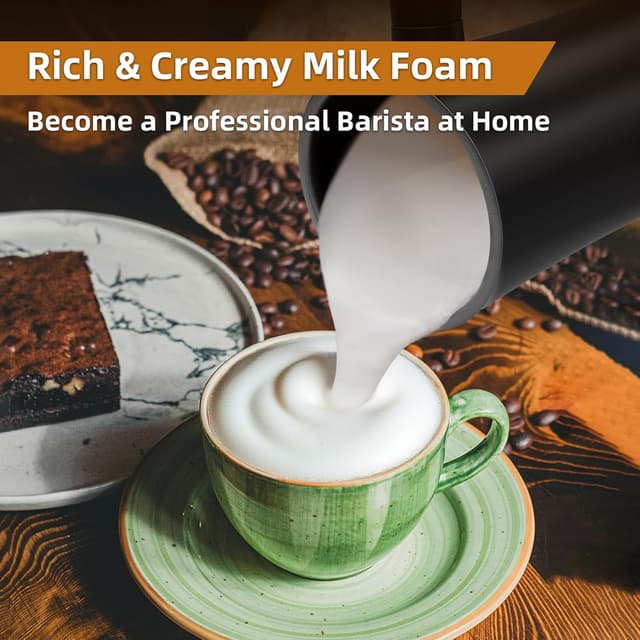 Detalle 2 de MUMAO Milk Frother 350ml Electric Milk Steamer 🥛