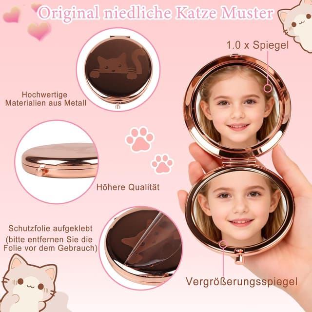 Detalle de TUZELIYA 2026 Originelle 13 Jahre Mädchen Geschenk-Set mit 2 Kosmetiktaschen, faltbarem Spiegel & Socken (4-teilig)