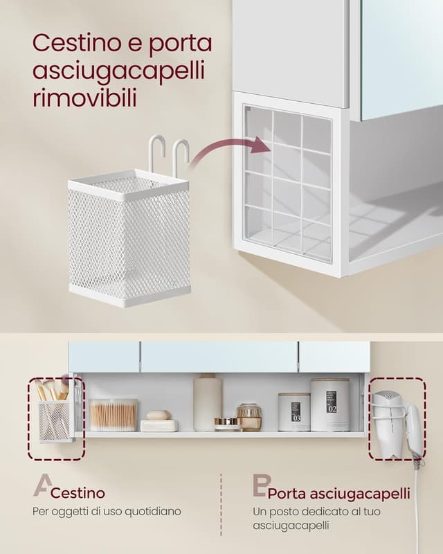 Thumbnail 6 de VASAGLE Mobile bagno con LED 16,5 cm