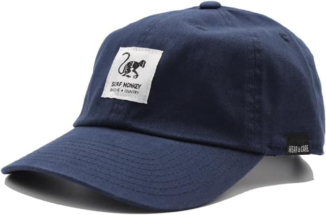 Detalle de Surf Monkey Berretto Baseball Classic in cotone biologico con chiusura a pinza