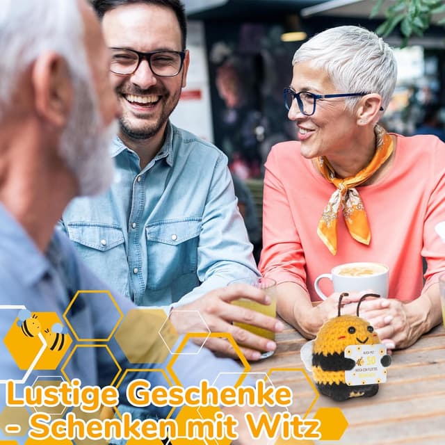 Detalle de WenmthG Pocket Hug Positive Biene Glücksbringer zum 50. Geburtstag – 1 Stück