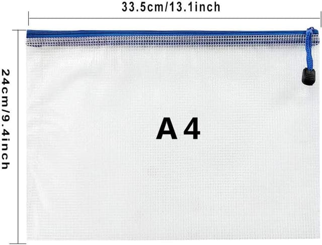 Detalle 1 de 24PCS A4 Plastic Wallets Zip Folders