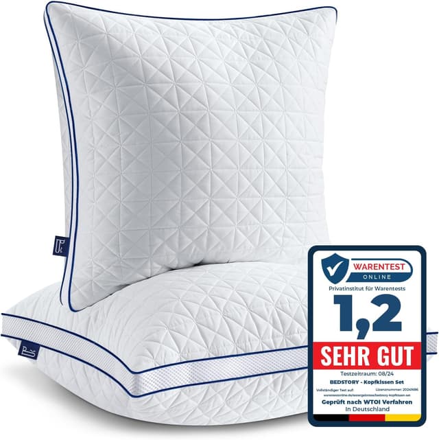 Detalle de BedStory Kopfkissen 80x80 2er Set