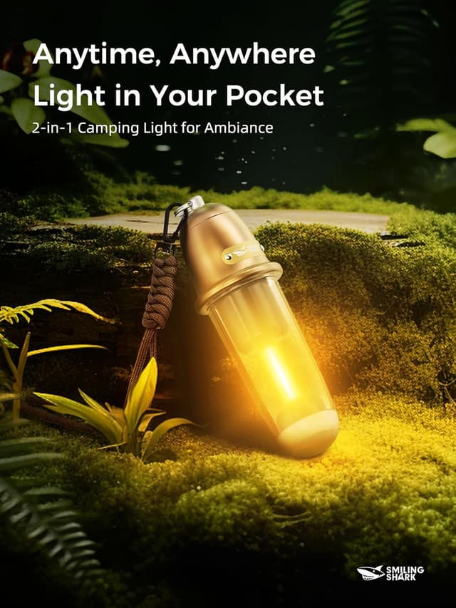 Detalle 2 de Smiling Shark G350 : lanterne de camping LED USB rechargeable IPX4, 3 modes et ambiance blanche/chaude