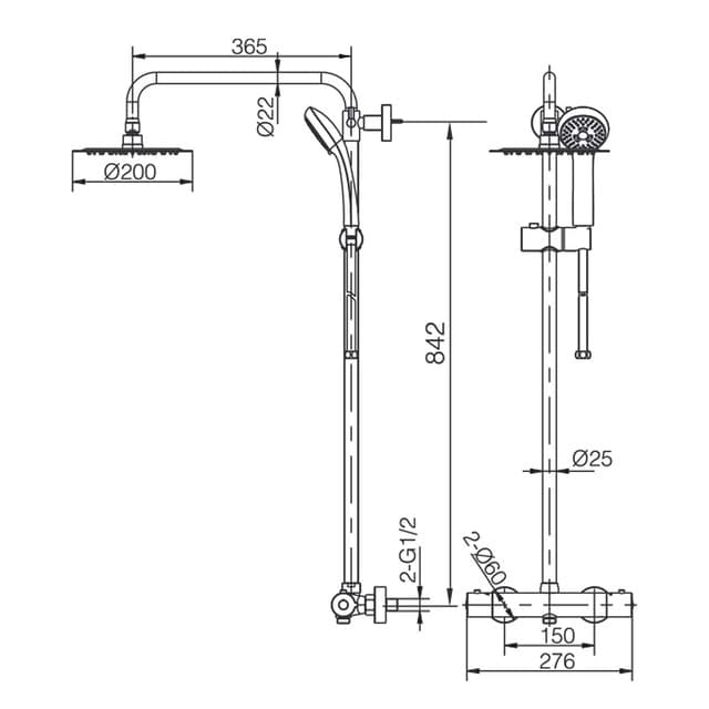 Thumbnail 1 de Imex Conjunto de ducha termostática 92‑127 cm 🛁