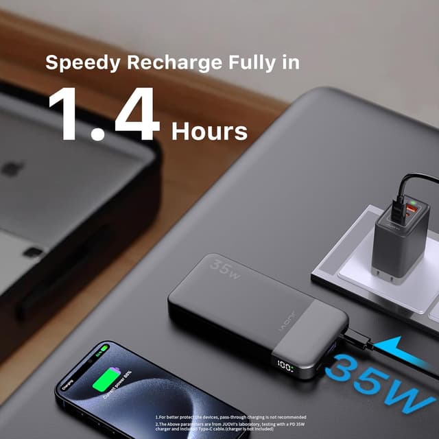 Detalle 2 de JUOVI Power Bank 10.000 mAh 35W portatile