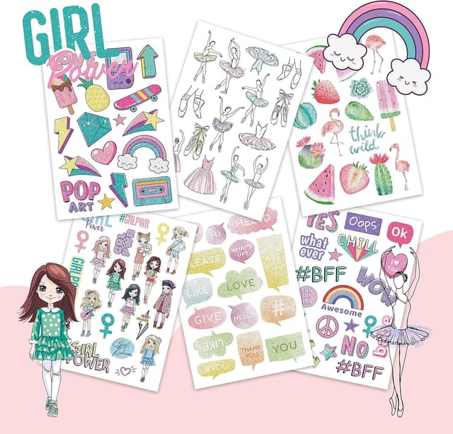 Detalle 1 de Papierdrachen Metallic-Tattoos für Kinder 100