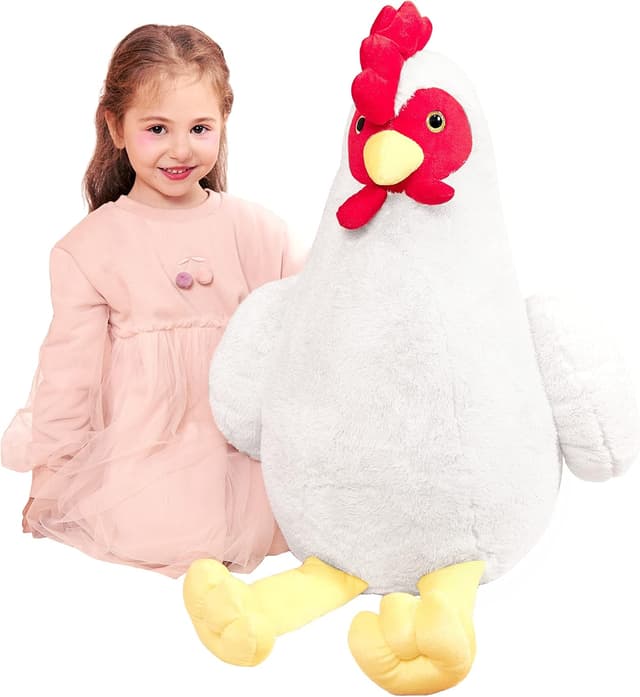 Detalle de IKASA Giant Chicken Plush Toy (60cm) – large hen “Henny Big” soft stuffed animal