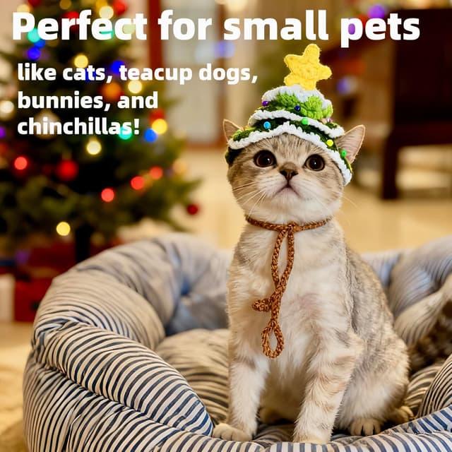 Thumbnail 2 de YorkieGogo Weihnachtsbaummütze für XXS Haustiere