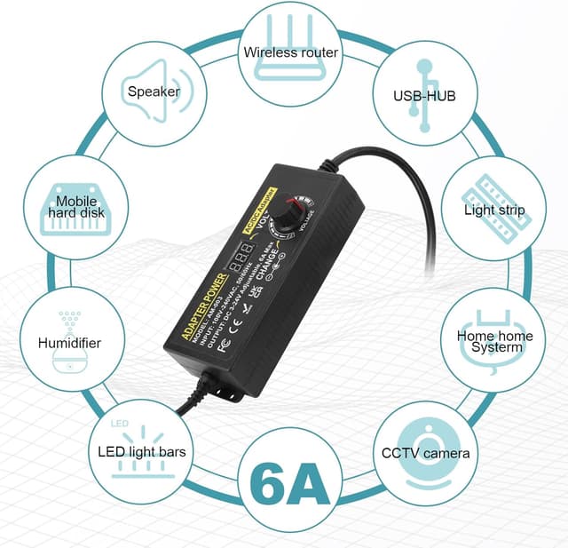 Detalle de Alimentatore universale regolabile 144W 3-24V