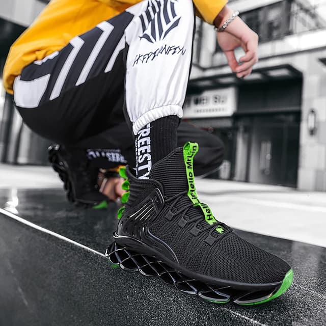 Detalle de Hello MrLin Men’s Non-Slip Mesh Running & Walking Sneakers (Blade Type)