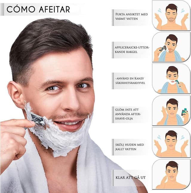 Detalle de Kanzy Maquinilla Doble Filo con 10 Cuchillas 🚹🧔♀