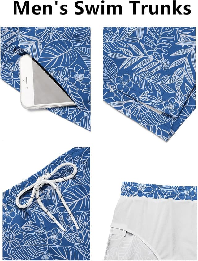 Detalle de COOFANDY swim trunks quick-dry 90% nylon