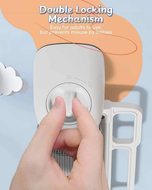 Detalle de Retractable Stair Gate 55" Mesh Barrier