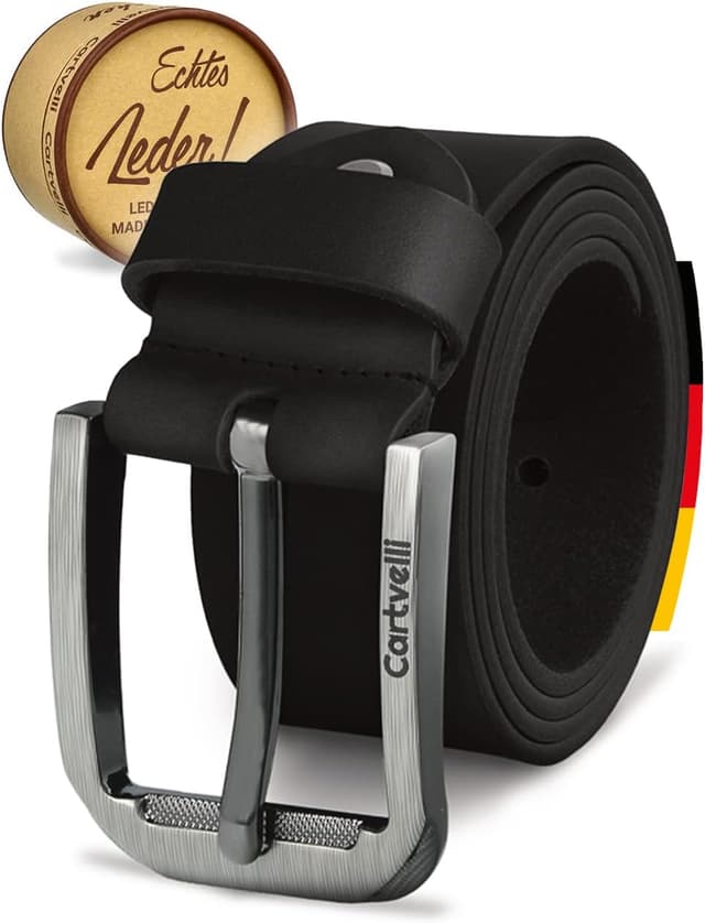 Detalle de Cartvelli Premium Ledergürtel für Herren (40 mm) – Made in Germany mit Geschenkbox