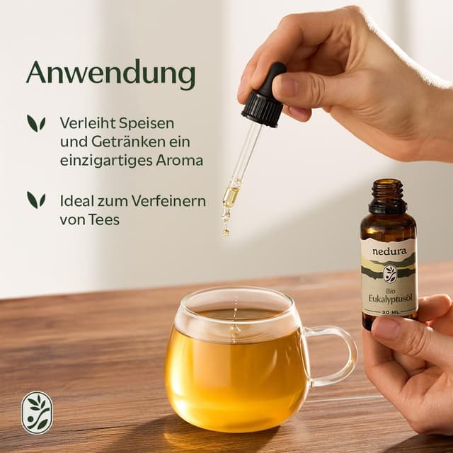 Detalle de nedura® BIO Eukalyptusöl – hochdosiertes ätherisches Eucalyptus Oil, 30 ml