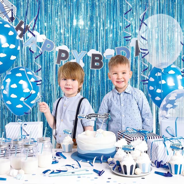 Thumbnail 4 de PVEGOS 3.3 x 8.3 ft Light Blue Tinsel Curtain 🎉