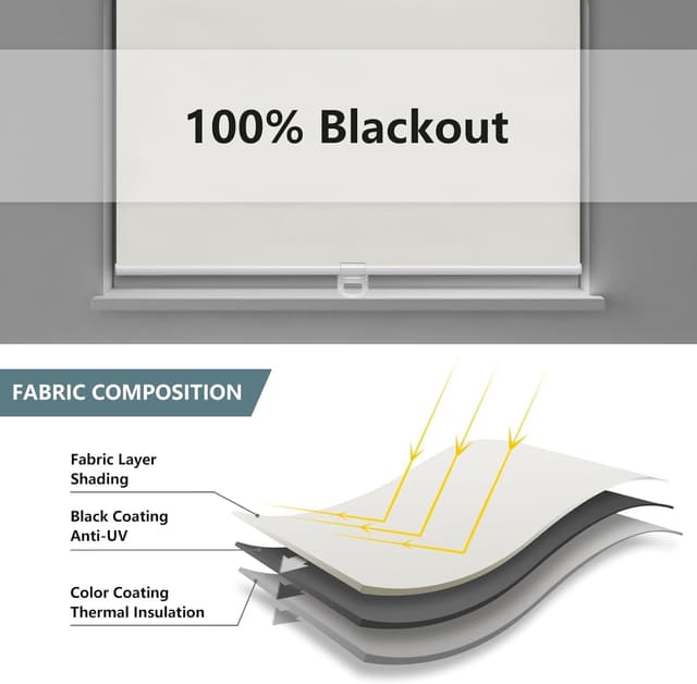 Thumbnail 4 de AOSKY Cordless Roller Shades 33.5" W x 72" H 📏🪟