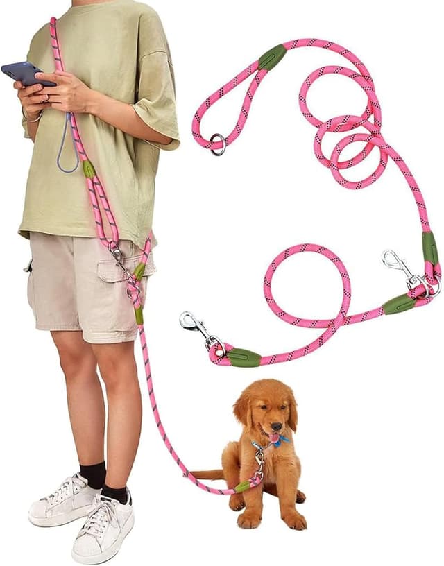 Detalle de Eyeleaf Freihändige Hundeleine 2,2 m orange