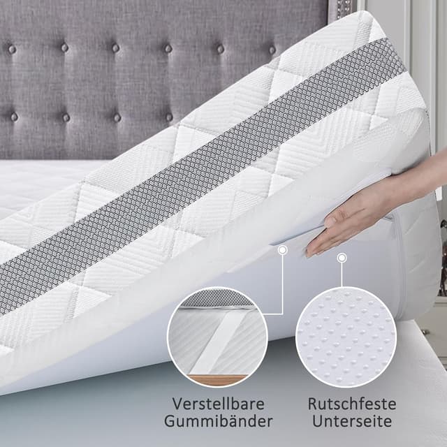 Detalle de BedStory Gel Topper 120x200 cm mit 10 cm Kaltschaumkern (H3/H4) für Boxspring & Schlafsofa