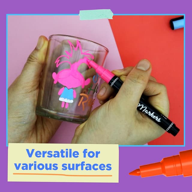 Detalle de Chalkola Chalk Pens pack of 40 (Neon, Classic & Metallic) – extra fine 1mm liquid chalk markers for non-porous surfaces