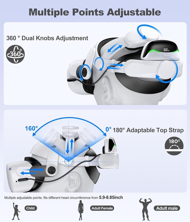 Thumbnail 2 de Meta Quest Enhanced Head Strap 6700mAh