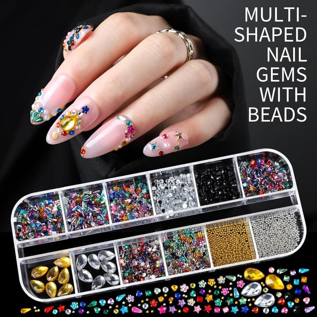 Detalle 2 de Teenitor Nail Charms 15 Sheets Gold Stickers