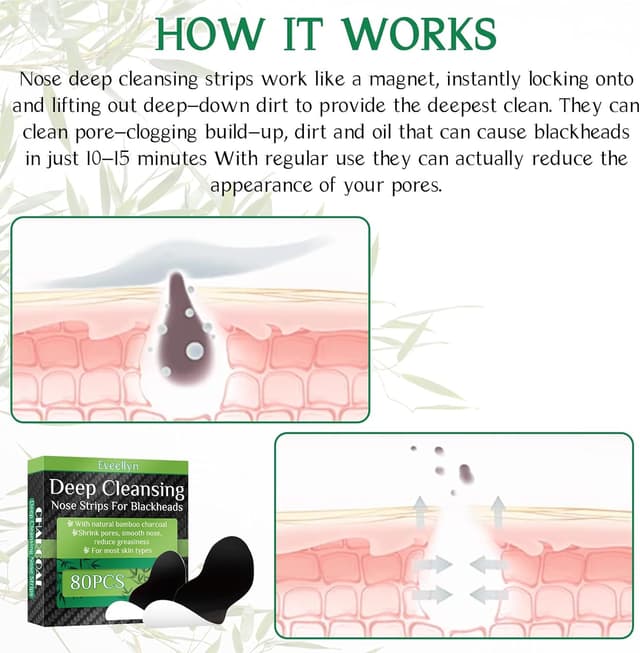 Thumbnail 4 de Tiras Nasales Carbón 80 unidades para poros 👃