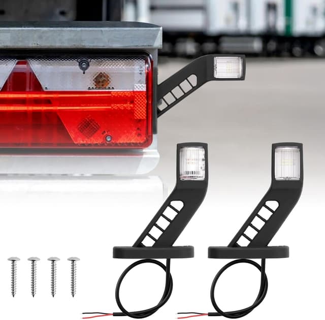 Thumbnail 6 de Justech 2er-Set LED Seitenmarkierungsleuchten (12–30 V, IP65) in Weiß/Rot/Amber für Anhänger