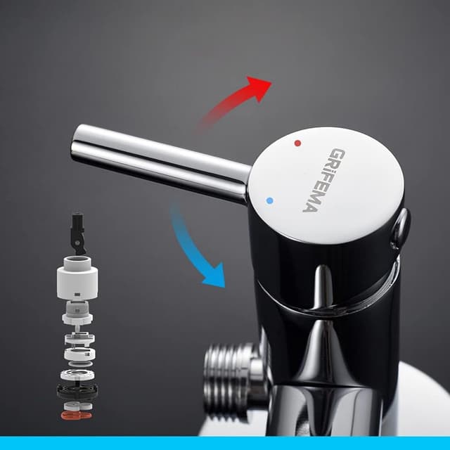 Detalle de Grifema doccia per bidet portatile con supporto G154-1, miscelatore per acqua calda e fredda cromato/argento