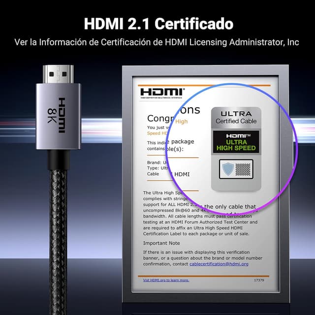 Thumbnail 1 de UGREEN Cable HDMI 2.1 8K 5M 🚀 Ultra Alta Velocidad 48Gbps