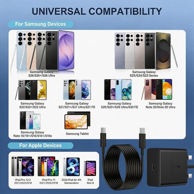 Thumbnail 5 de Samsung USB C Charger 25W 3m cable pack