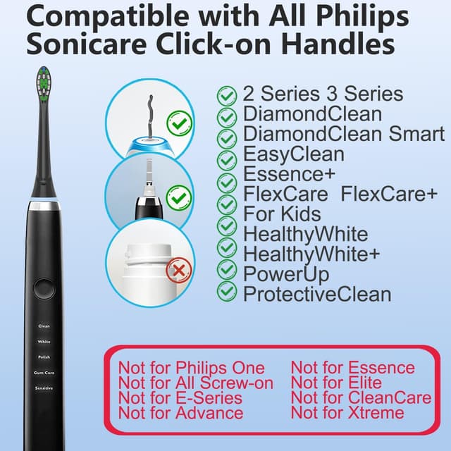 Detalle 2 de KHBD Toothbrush Heads 8-pack compatible with Sonicare toothbrushes 🪥