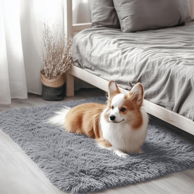 Thumbnail 6 de Homaxy Fluffy Shaggy Rug (120 x 160 cm) – Large anti-slip, machine washable shaggy carpet in grey