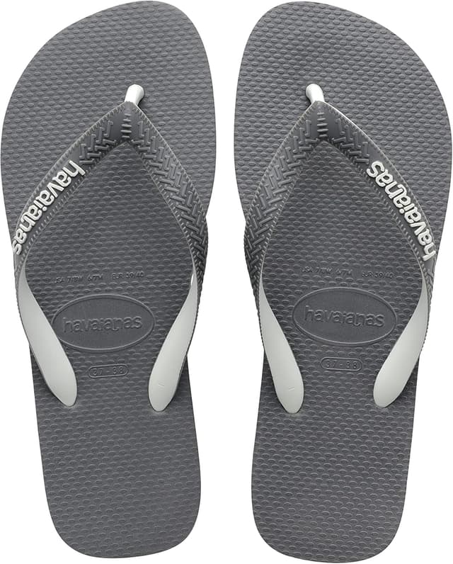 Detalle de Havaianas Brasil Logo Kids gris acier — sandales unisex pour enfant (12 UK Child)