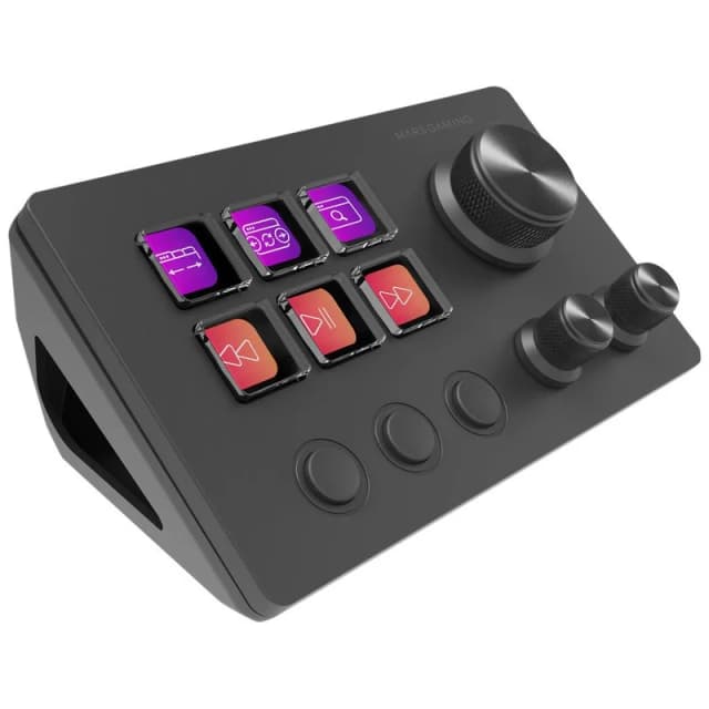 Detalle de Mars Gaming MSD-TWO Control Deck compacto 6 teclas LCD