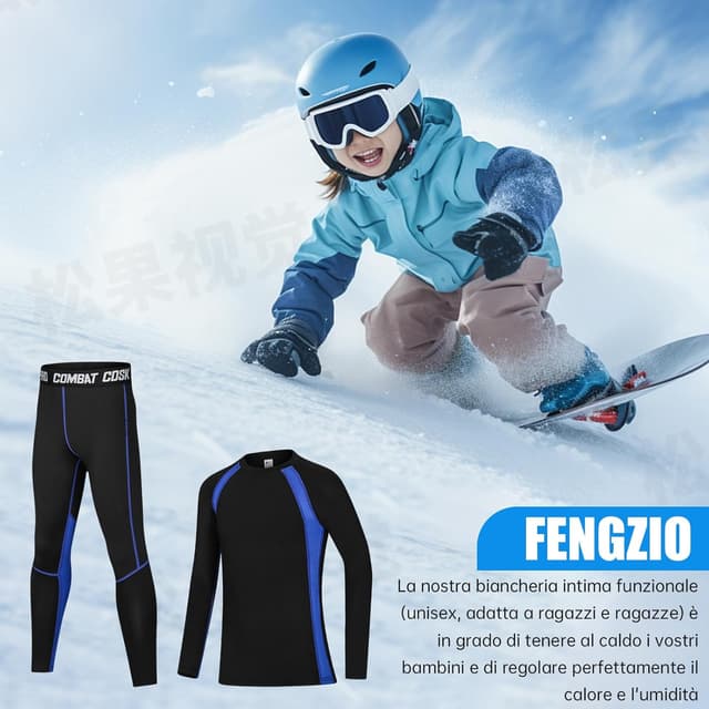 Thumbnail 4 de Fengzio Bambini Intimo Termico Set 2 pezzi