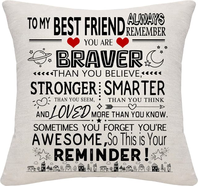 Detalle de Bommex Inspirational Cushion Covers for Nephew (45cm x 45cm) – “You are braver than you believe” sports-themed reminder gift
