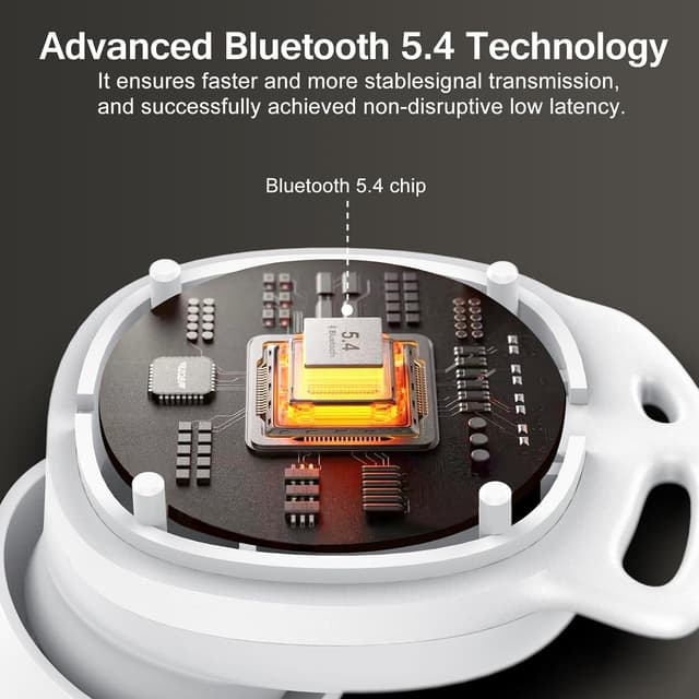 Detalle 2 de buwy Wireless Earbuds (2025) Bluetooth 5.4 with 4 ENC Noise Cancelling, IP7 Waterproof & LED Charging Case