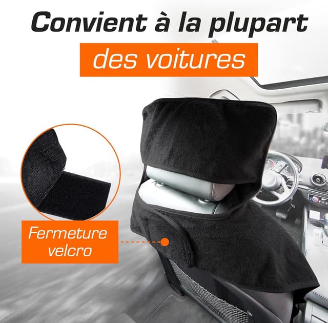 Detalle de Upgrade4cars – Lot de 2 housses de siège avant universelles en coton anti-transpiration