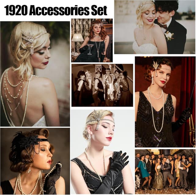Thumbnail 6 de Pecehom 1920s Flapper Accessories Set for Women 🎭