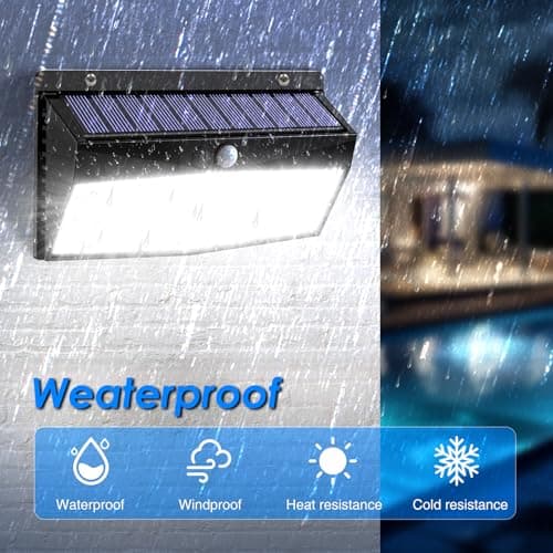 Detalle de Peasur Luz Solar LED Exterior para Jardín con sensor de movimiento (368 LED, 2 unidades, IP65)