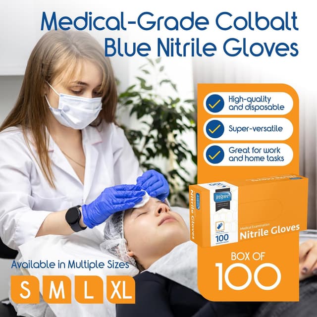 Thumbnail 1 de Inspire Cobalt Blue Nitrile Gloves 4.5 mil