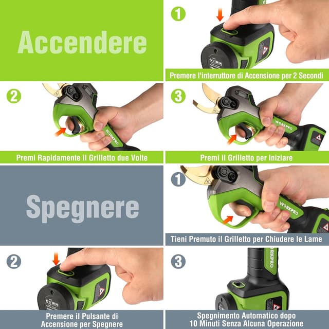 Thumbnail 6 de WORKPRO Forbici Potatura a Batteria 12V